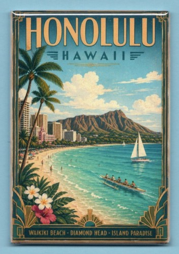 Honolulu hawaii travel poster - honolulu,